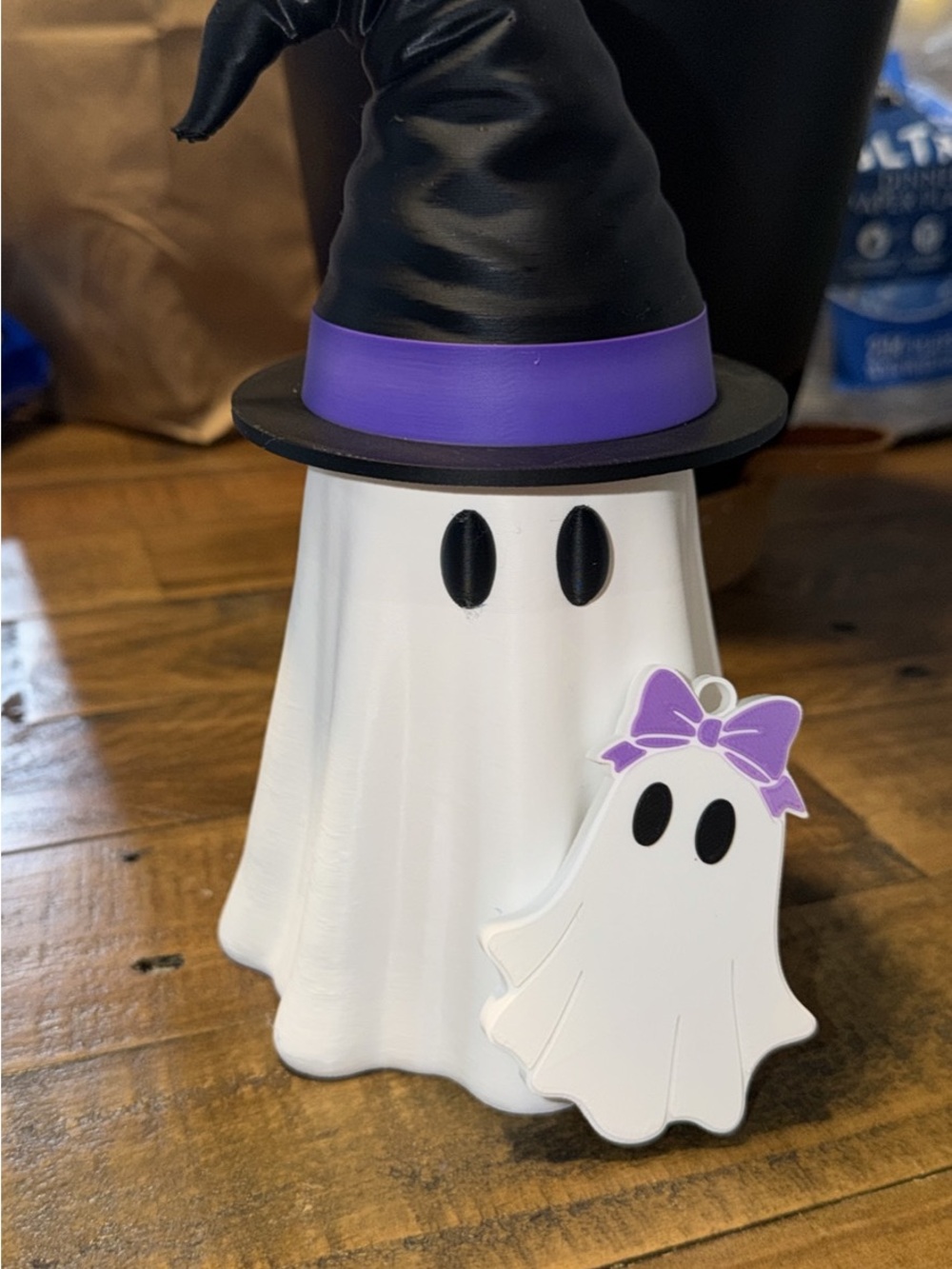 Ghost Can Koozie with Witch Hat and can opener.